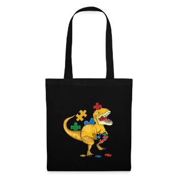 Dinosaurier-liebes-spezial-puzzle - Stoffbeutel - Schwarz - Vorne