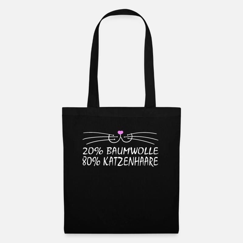 Katze Katzen Cat Kätzchen Mieze - Stoffbeutel - Schwarz