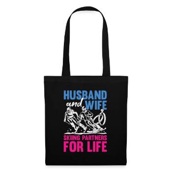 Skier Marriage Married Couple Husband Woman Gift - Tote Bag - black - Front