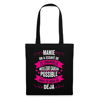 Mamie Cadeau Fête Des Grands Mères 2022 Humour - Sac en tissu - noir - Devant