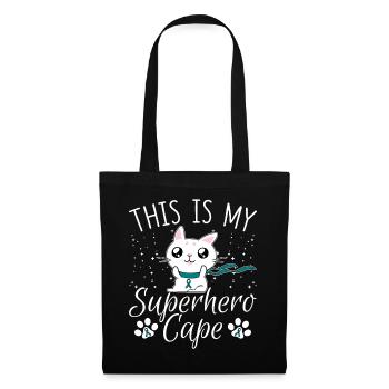 Ovarian Cancer Cat This is My Superhero Umhan - Tote Bag - black - Front