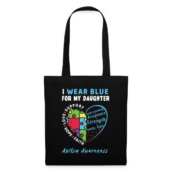 Daughter Blue Special Autism Awareness - Stoffbeutel - Schwarz - Vorne