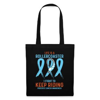 Prostate Cancer Awareness Light Blue Rollercoaster - Tote Bag - black - Front