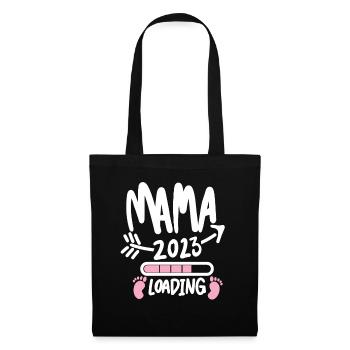 Mama 2023 loading - Werdende Mutter 2023 - Stoffbeutel - Schwarz - Vorne