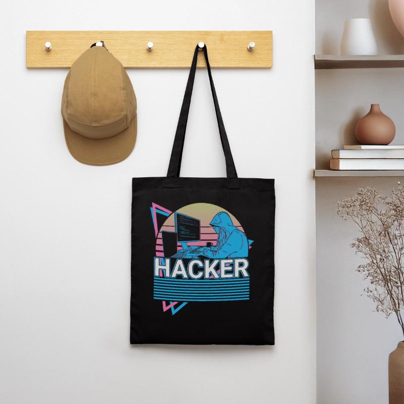Hacker Coding Programmer Vaporwave Aesthetic Tote Bag