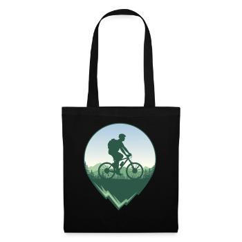 Vététistes devant la forêt et les montagnes - Sac en tissu - noir - Devant