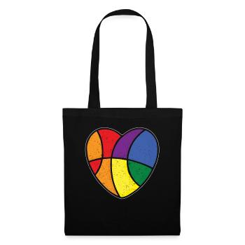 Rainbow Basketball Gay Pride LGBT Pride Month - Stoffbeutel - Schwarz - Vorne