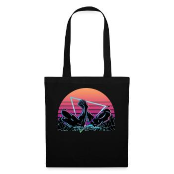 Arm Wrestling Vaporwave Aesthetic Retro - Tote Bag - black - Front