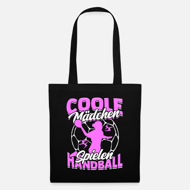 Coole Mädchen Spielen Handball Handballerin - Stoffbeutel - Schwarz