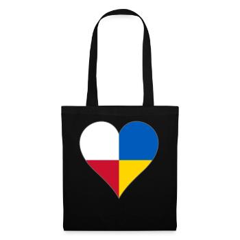 Ukraine Poland two flag one heart - Tote Bag - black - Front