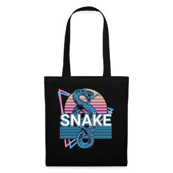 Cadeau rétro serpent - Sac en tissu - noir - Devant