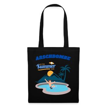Sommerparadies Poollandschaft - Stoffbeutel - Schwarz - Vorne