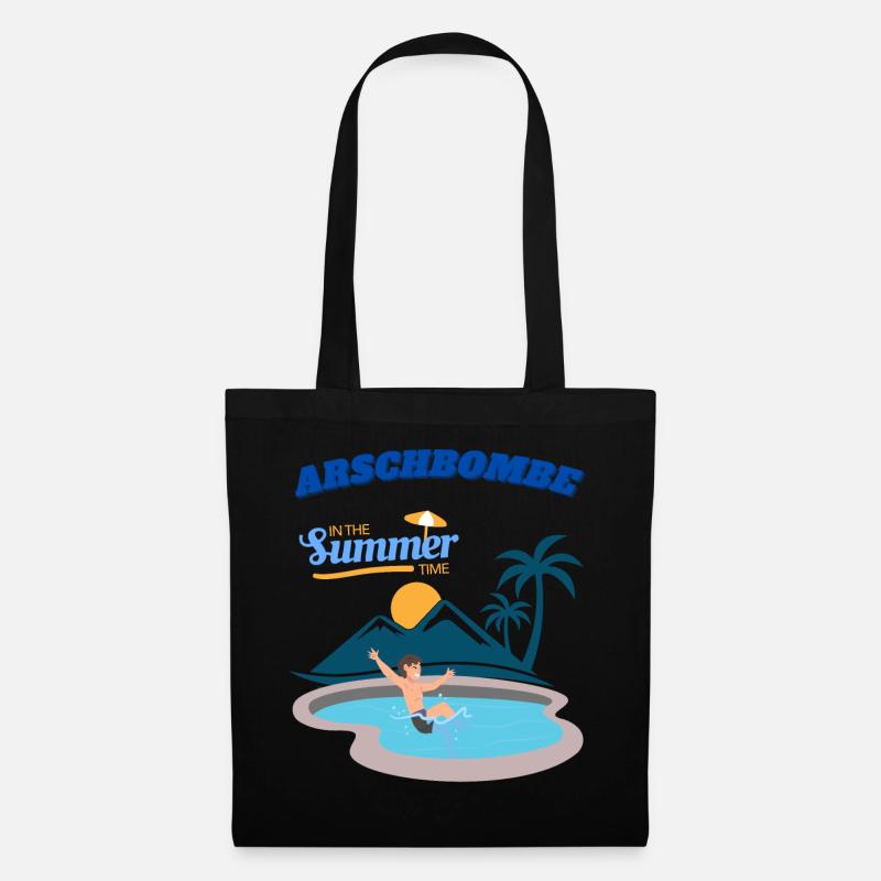 Sommerparadies Poollandschaft - Stoffbeutel - Schwarz