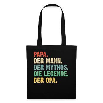 Papa Opa Legende Retro Geschenk - Stoffbeutel - Schwarz - Vorne