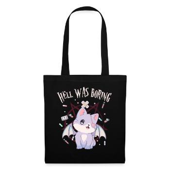 Kawaii Cat Pentagram Hell Was Boring Gesch - Tote Bag - black - Front