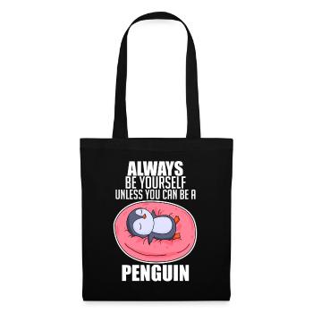 Pinguin Pinguine - Stoffbeutel - Schwarz - Vorne