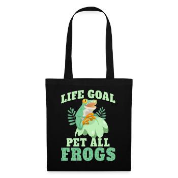 Funny Frog Life Goal PetTing All Frogs - Tote Bag - black - Front
