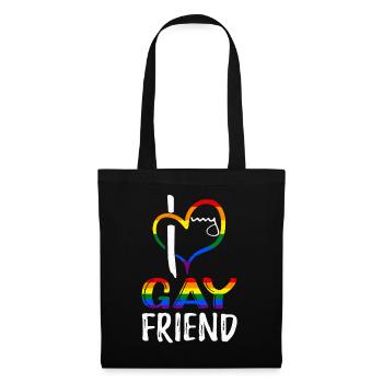 Love Gay Friend Pride LGBT Rainbow Pride Month - Stoffbeutel - Schwarz - Vorne