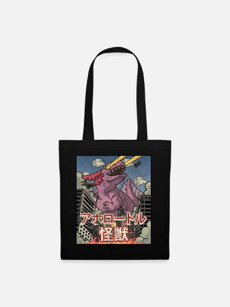 Kaiju Axolotl Japanische Ästhetik Kaijin - Stoffbeutel - Schwarz