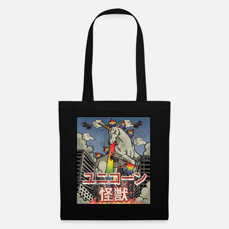 Kaiju Einhorn Japanische Ästhetik Kaijin - Stoffbeutel - Schwarz