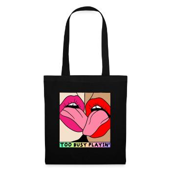 EROTIC GIRLS TOO BUSY PLAYING SEXY FRENCH KISS - Stoffbeutel - Schwarz - Vorne