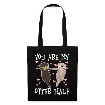 You Are My Otter Half Valentinstag - Stoffbeutel - Schwarz - Vorne