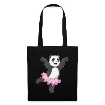 Panda Ballerina Ballett Tanz - Stoffbeutel - Schwarz - Vorne