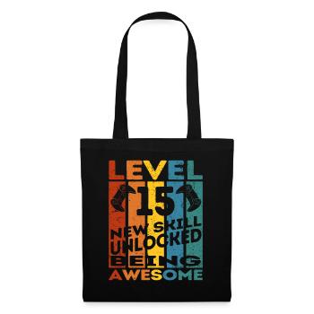Level 15 Unlocked Birthday for Young Gamers - Tote Bag - black - Front