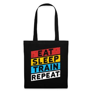 TRAIN | MANGEZ LE TRAIN DE SOMMEIL RÉPÉTER - Sac en tissu - noir - Devant