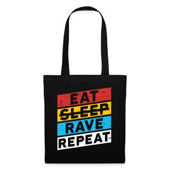 RAVE RAVER FESTIVAL PARTY | EAT SLEEP RAVE REPEAT - Stoffbeutel - Schwarz - Vorne