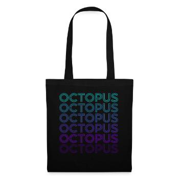 Octopus Octopus Rétro - Sac en tissu - noir - Devant