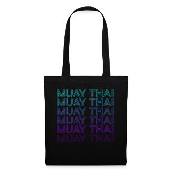 Muay Thai Thai-Boxen Retro - Stoffbeutel - Schwarz - Vorne
