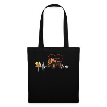 Agriculteur agricole Rancher Drive Heart Beer Tractor - Sac en tissu - noir - Devant