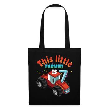 Birth Born Age 7 Years Old Little Farmer Tractor - Stoffbeutel - Schwarz - Vorne