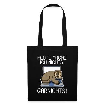 Lustiger Faultier Spruch Büro Humor Geschenk - Stoffbeutel - Schwarz - Vorne