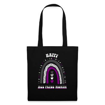 Happy Ace Pride Mois Asexuel Boho Rainbow - Sac en tissu - noir - Devant