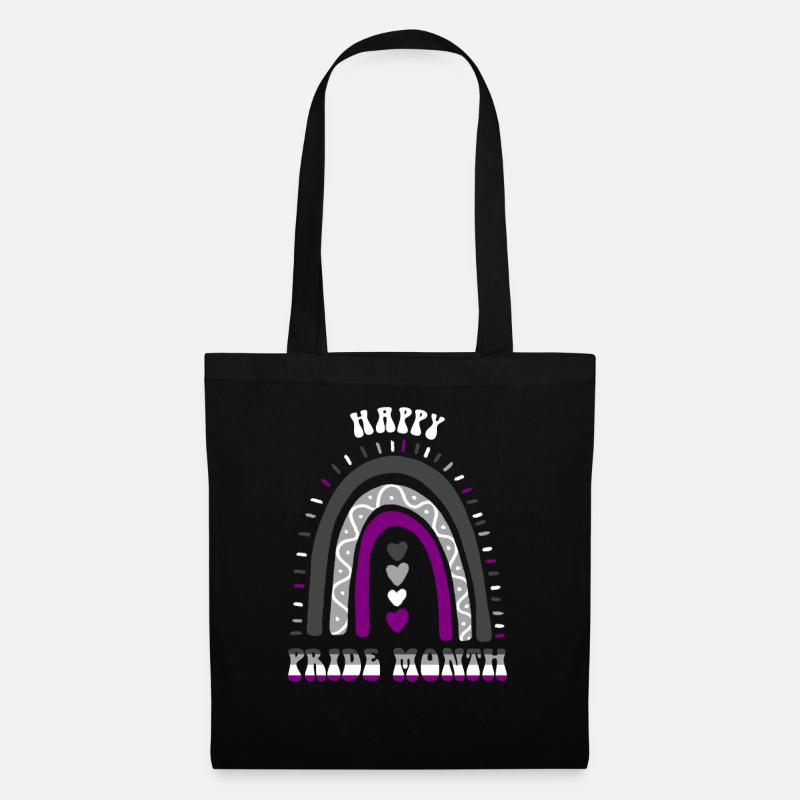 Happy Pride Month Asexual Boho Regenbogen - Stoffbeutel - Schwarz
