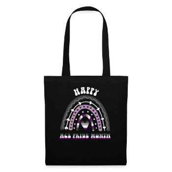 Happy Ace Pride Mois De l’arc-en-ciel asexué - Sac en tissu - noir - Devant