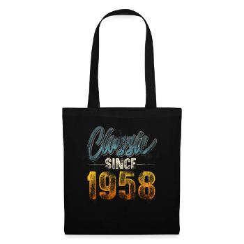 1958 Geburtsjahr Geburtstag Baujahr Vintage - Stoffbeutel - Schwarz - Vorne