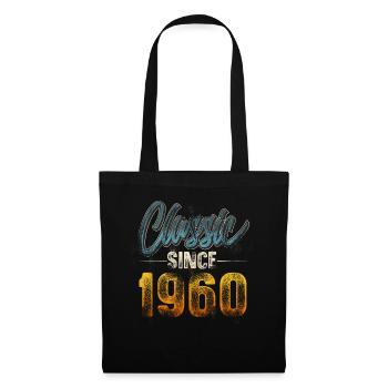 1960 Geburtsjahr Geburtstag Baujahr Vintage - Stoffbeutel - Schwarz - Vorne