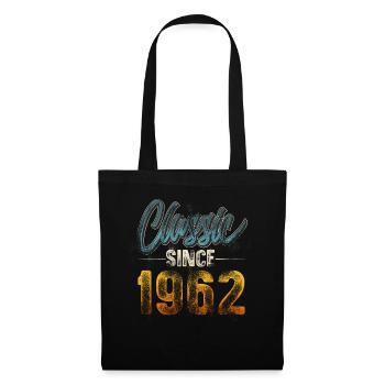 1962 Année de naissance Anniversaire Année de construction Millésime - Sac en tissu - noir - Devant