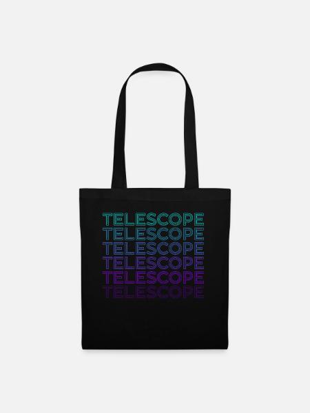 Teleskop Astronomie Sonnensystem Retro - Stoffbeutel - Schwarz