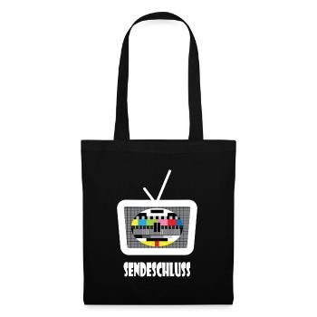 Testbild Sendschluss 80er 90er Jahre Motto Party - Stoffbeutel - Schwarz - Vorne