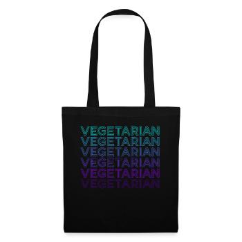 Rétro végétarien - Sac en tissu - noir - Devant