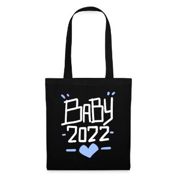Baby 2022 - Geburt Sohn Schwanger 2022 - Stoffbeutel - Schwarz - Vorne