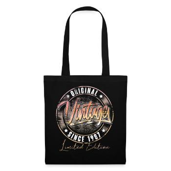 1987 Geburtsjahr Geburtstag Vintage - Stoffbeutel - Schwarz - Vorne