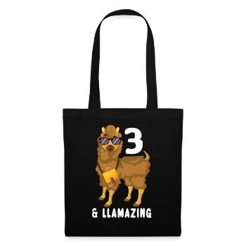 Kawaii Naissance Né 3 ans Alpaga Llama - Sac en tissu - noir - Devant