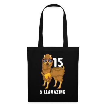 Kawaii Naissance Né 15 ans Alpaga Llama - Sac en tissu - noir - Devant