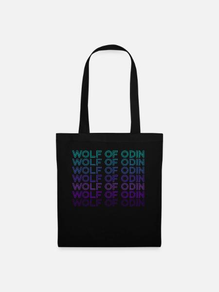 Wolf von Odin Geri und Freki Nordisch Retro - Stoffbeutel - Schwarz