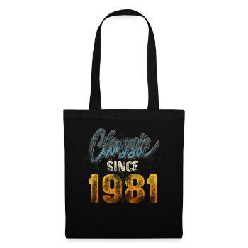 1981 Année de naissance Anniversaire Année de construction Millésime - Sac en tissu - noir - Devant